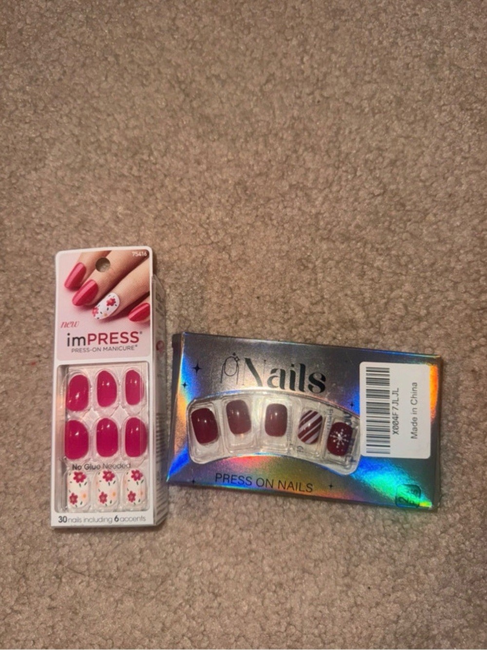 imPRESS Hot Pink & Deep Red Press-On Nail Set